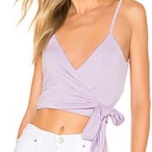 Superdown Lilac Wrap Crop Top